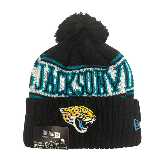 New Era Jacksonville Jaguars NFL Removeable Pom Knit Beanie One Size Football - Picture 1 of 7